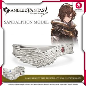 Granblue Fantasy Sandalphon Ring Silver dengan Desain Sayap yang Elegan