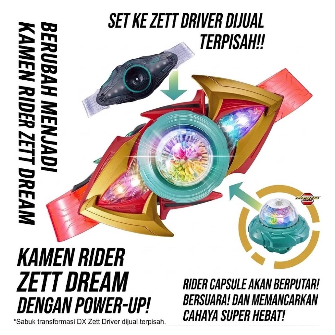Kamen Rider Zezt DX Exdream Driver Bandai Aksesori Transformasi Resmi