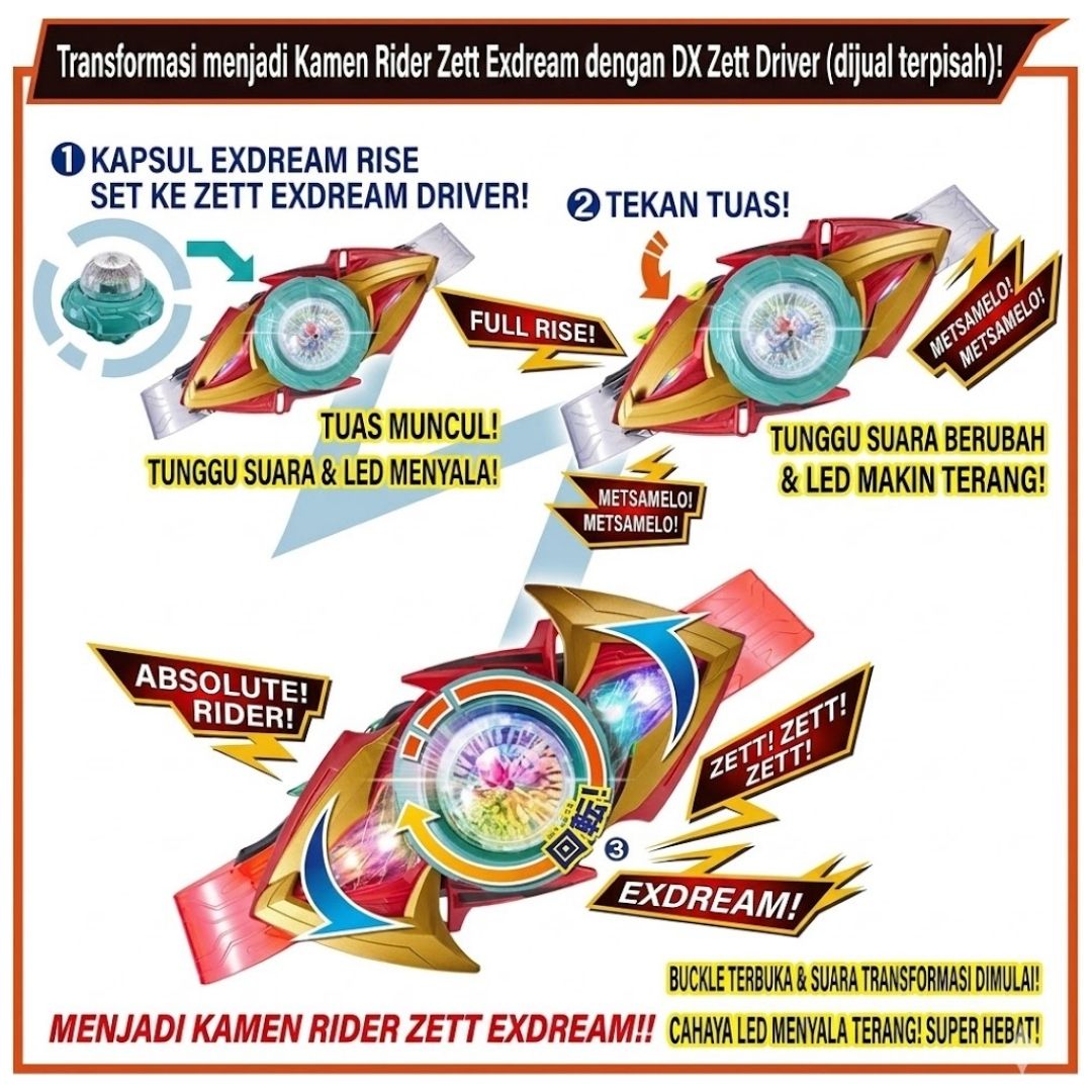 Kamen Rider Zezt DX Exdream Driver Bandai Aksesori Transformasi Resmi