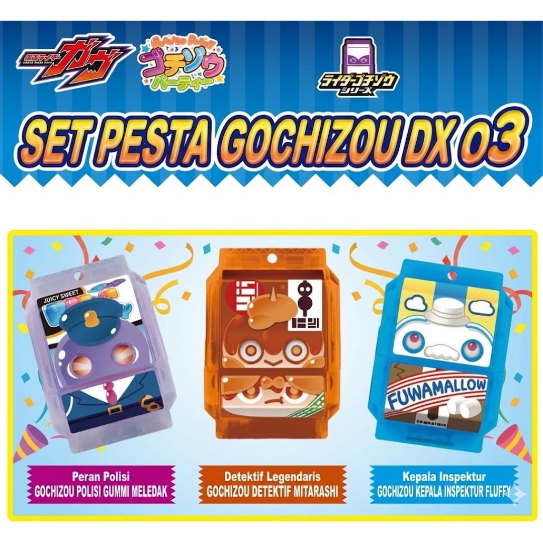 Kamen Rider Gavv DX Gochizou Party Set 03 Koleksi Gochizou Tema Detektif