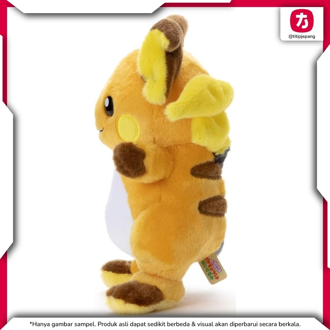 Pokemon Raichu Plush Takara Tomy Arts Boneka Koleksi Imut Ukuran 23 cm