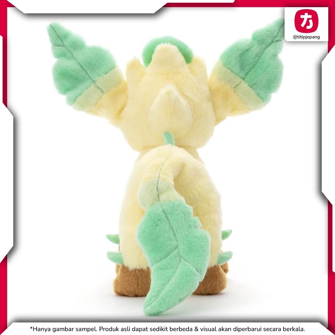 Pokemon Leafeon Plush Takara Tomy Arts Boneka Koleksi Lembut Ukuran 23 cm