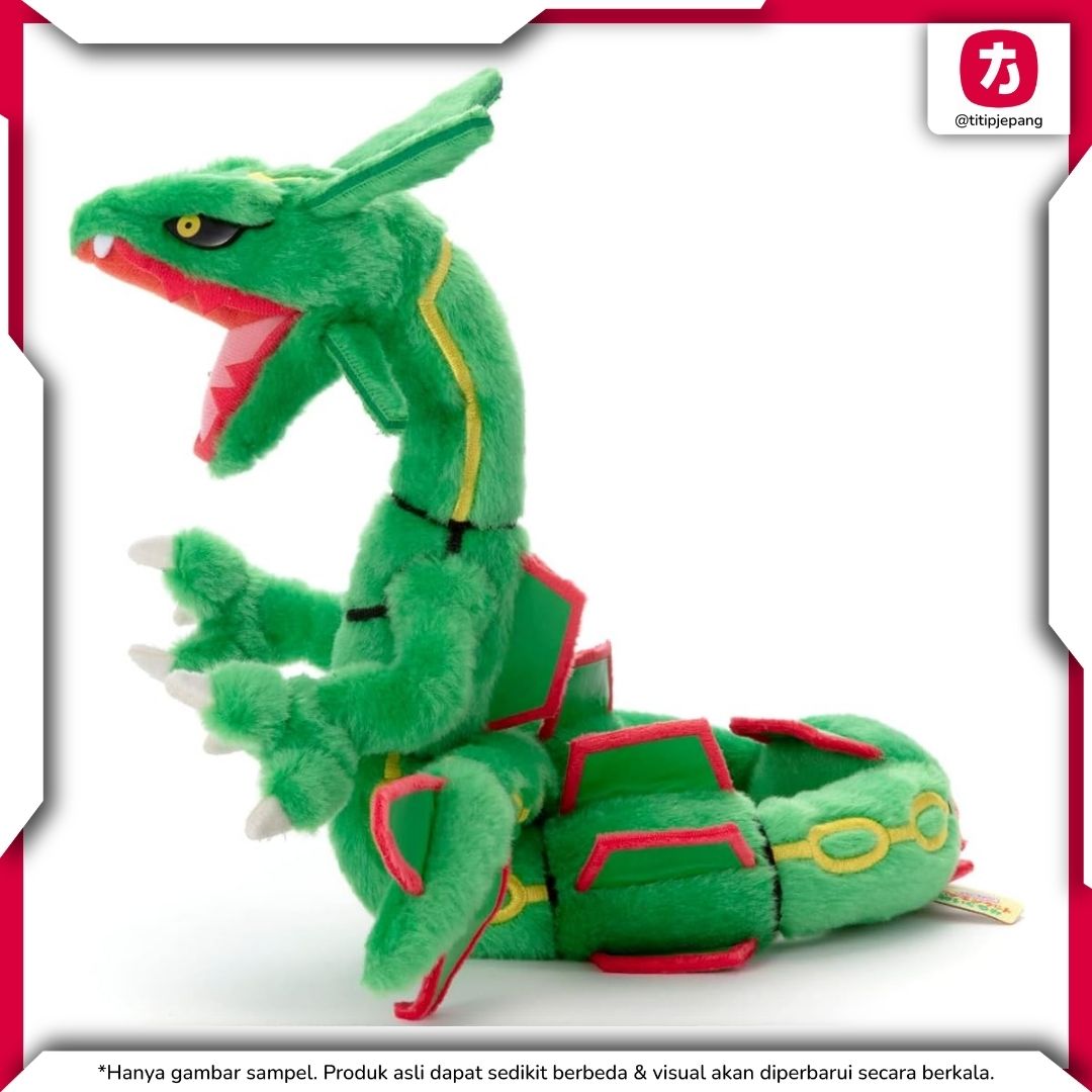 Pokemon Rayquaza Plush Takara Tomy Arts Boneka Koleksi Detail Ukuran 23 cm