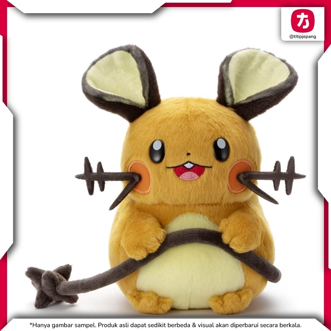 Pokemon Dedenne Plush Takara Tomy Arts Boneka Koleksi Lucu Ukuran 22 cm