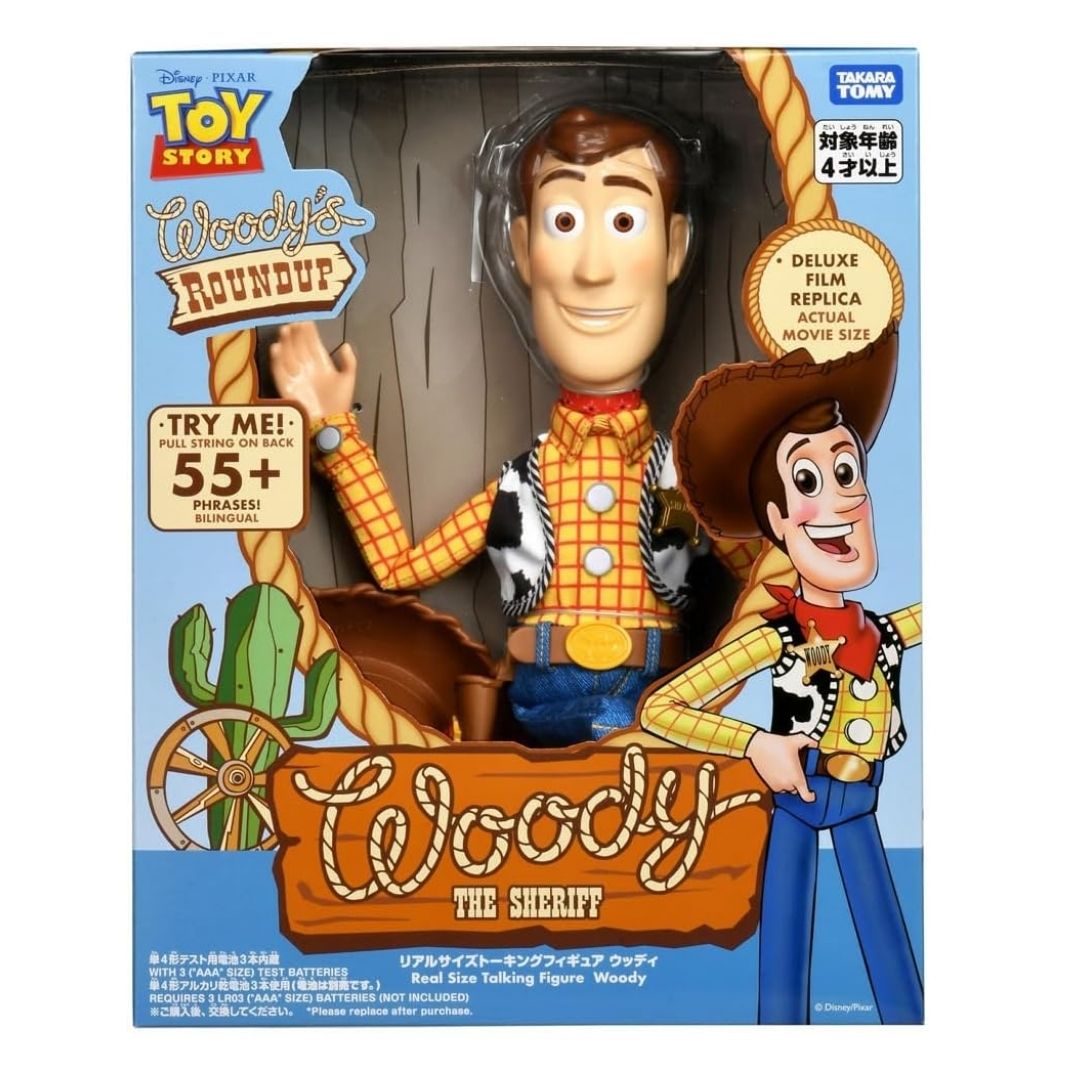 Takara Tomy Real Size Talking Figure Woody Toy Story dengan Suara