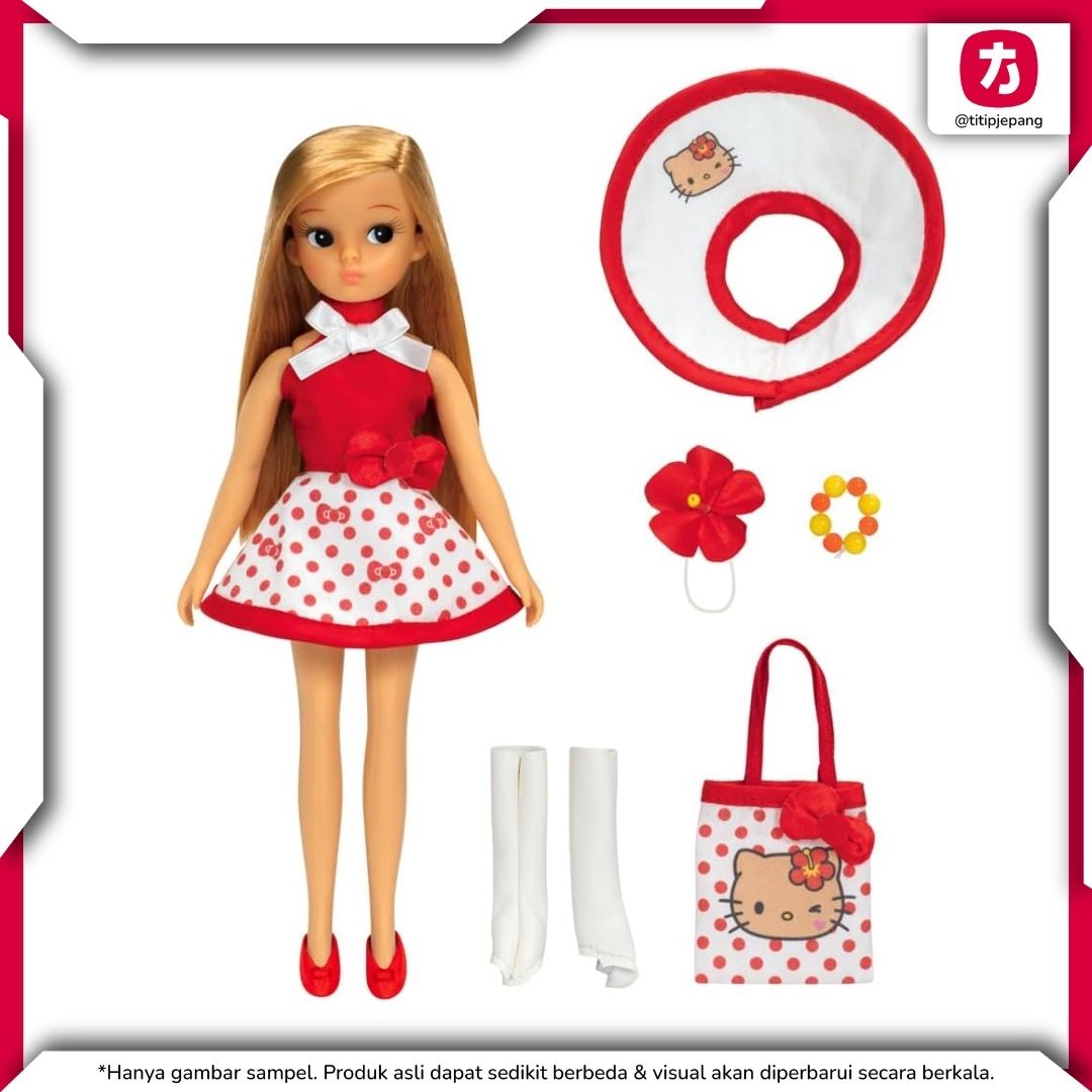 Licca-chan Doll Tanned Kitty and Vacation Retro Cute Hello Kitty