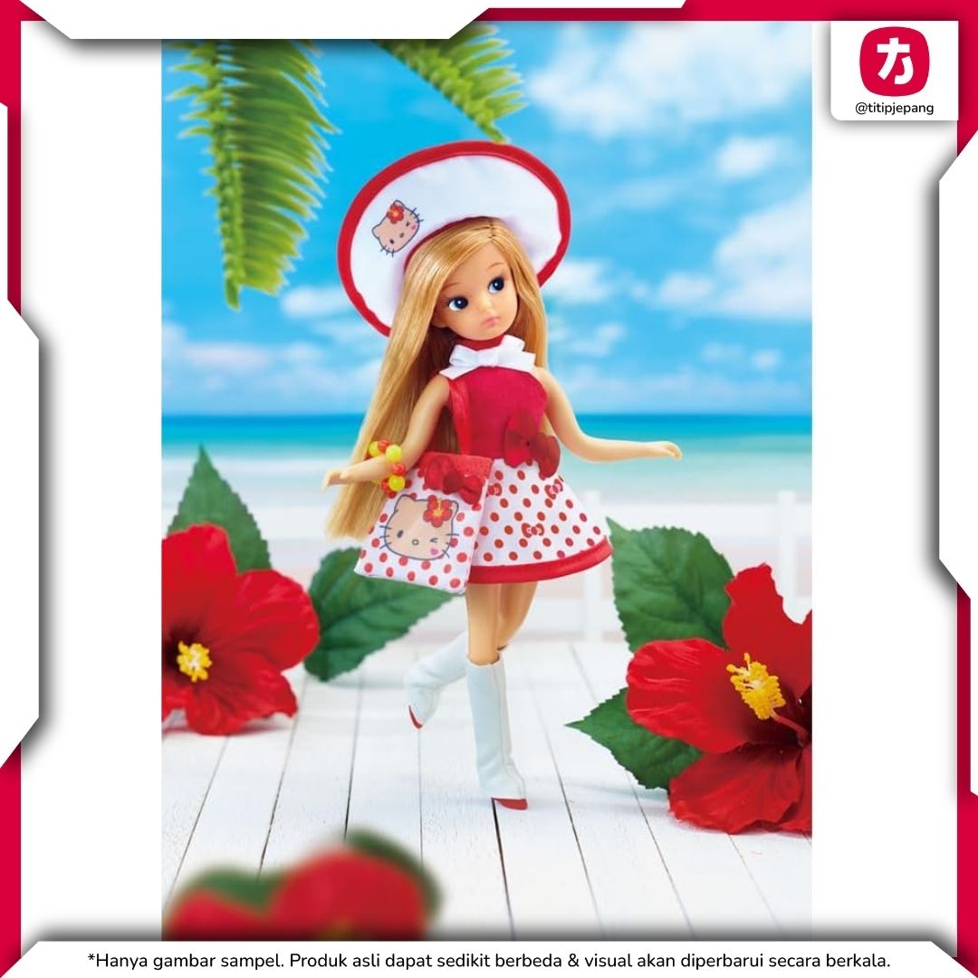 Licca-chan Doll Tanned Kitty and Vacation Retro Cute Hello Kitty