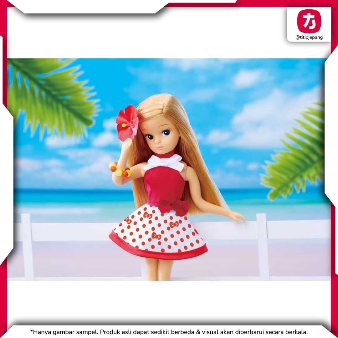 Licca-chan Doll Tanned Kitty and Vacation Retro Cute Hello Kitty