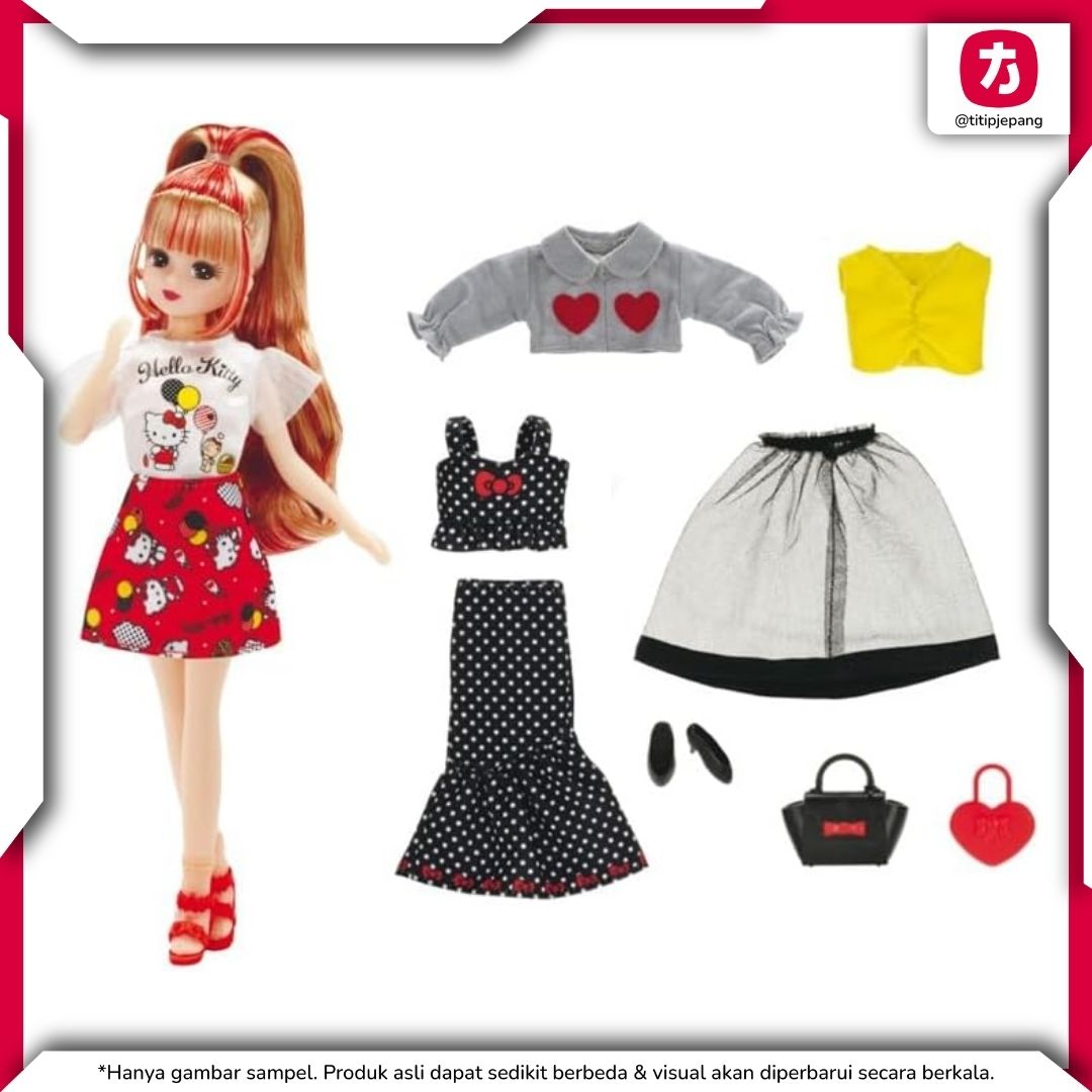 Takara Tomy Licca-chan I Love Hello Kitty, 7 Outfit Gift Set Takara Tomy Licca-chan I Love Hello Kitty, 7 Outfit Gift Set