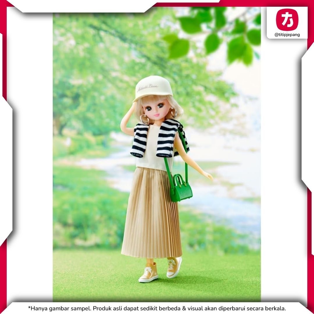 Takara Tomy Licca-chan Doll LD-14 Park Prelude dengan Gaya Kasual