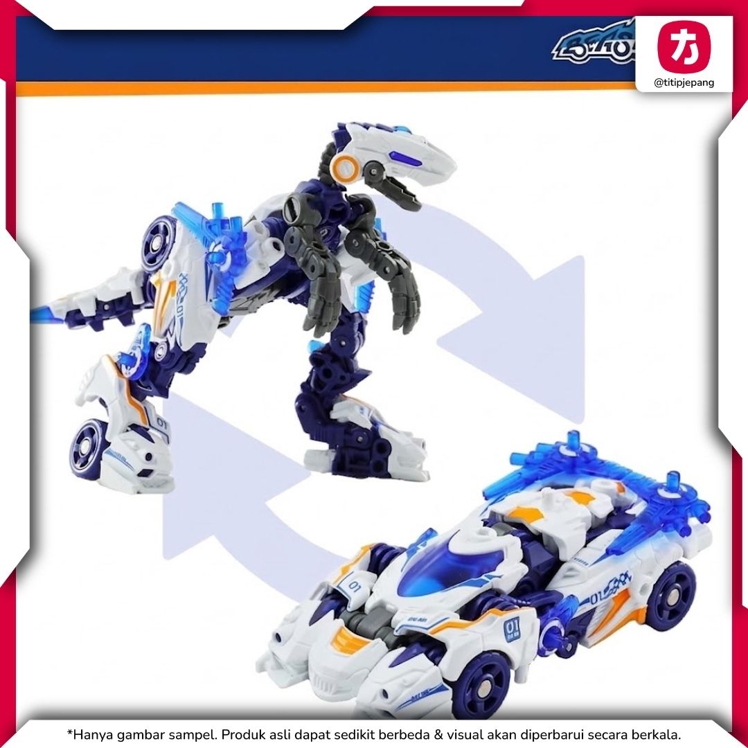 52Toys BEASTDRIVE WHEEL RAPTOR BD01, Mainan Transformasi Dinosaurus
