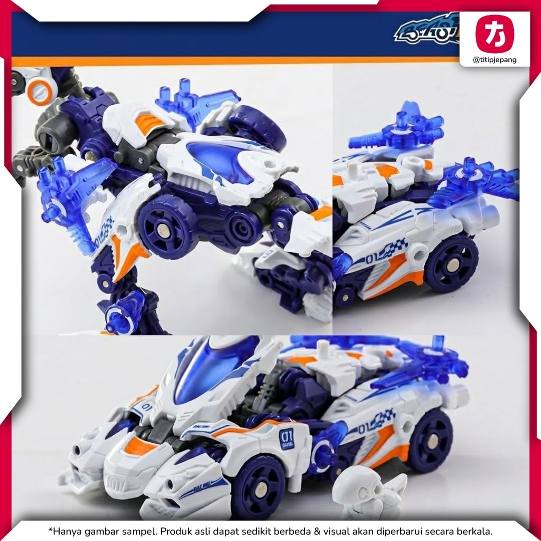 52Toys BEASTDRIVE WHEEL RAPTOR BD01, Mainan Transformasi Dinosaurus