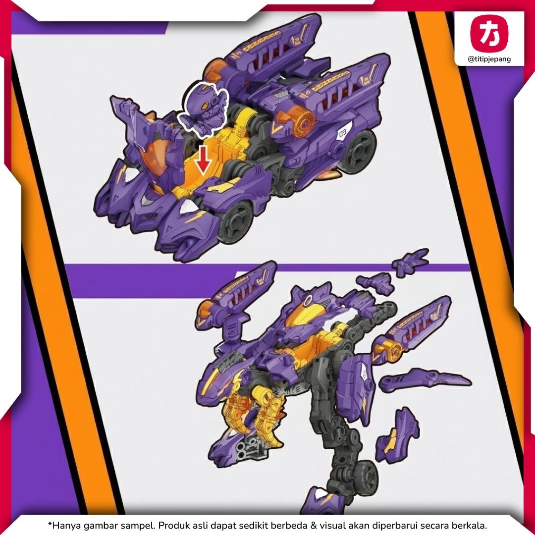 52Toys BEASTDRIVE NAUGHTY SAUR BD03 Figure Dinosaurus Transformasi
