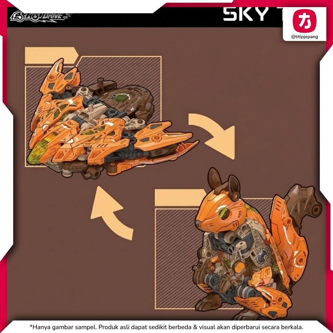 52Toys BEASTDRIVE SKY TAIL BD08 Figure Transformasi Unik untuk Koleksi