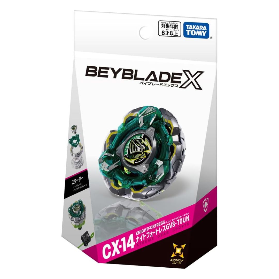 Beyblade CX-14 Nightfortress GV8-70UN Starter Defense dengan Launcher