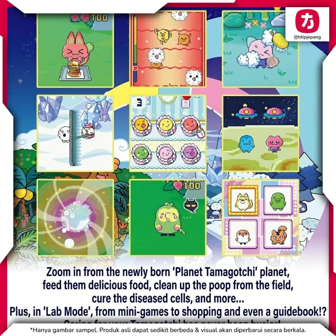 Bandai Tamagotchi Paradise White Glacier dengan Fitur Zoom dan Mini Game