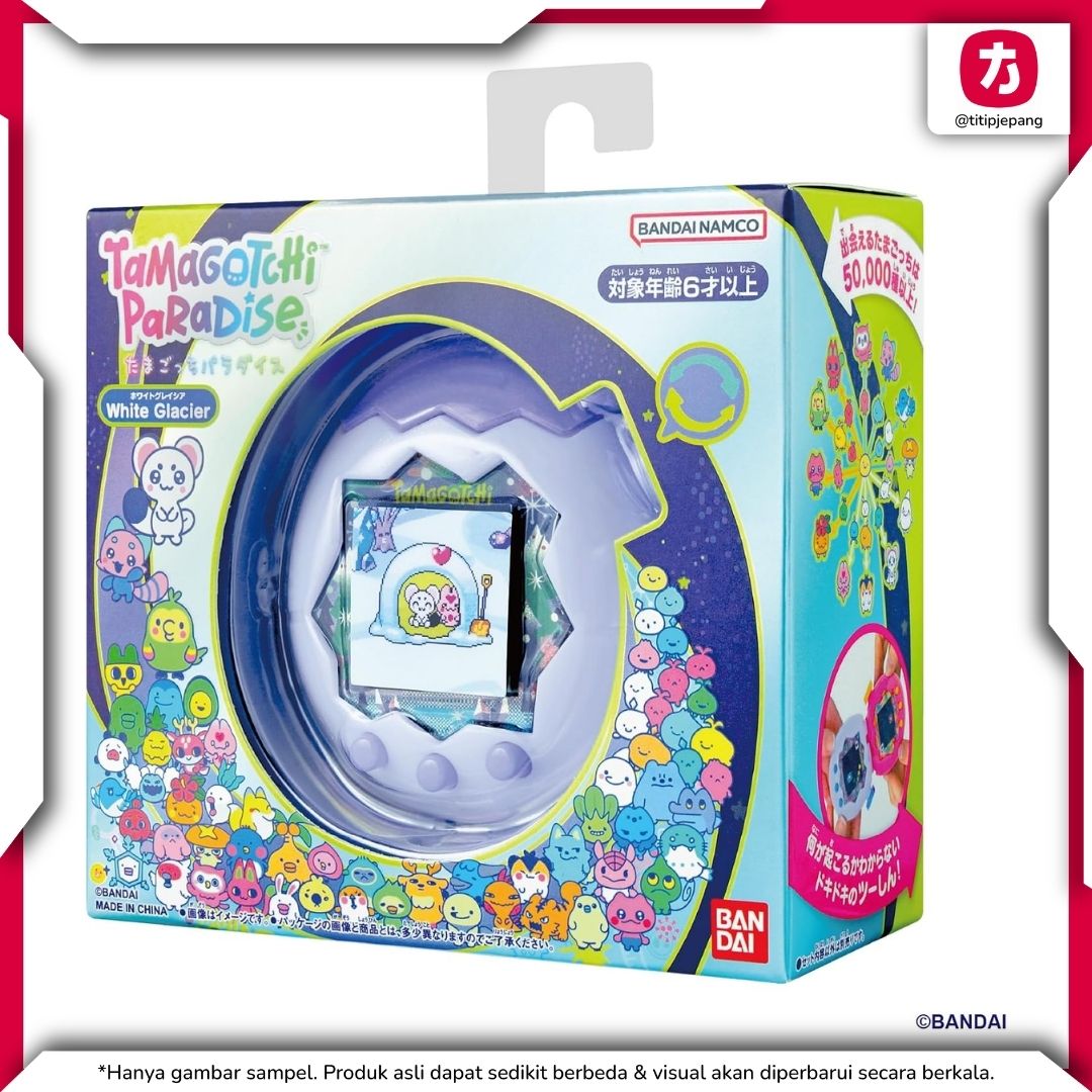 Bandai Tamagotchi Paradise White Glacier dengan Fitur Zoom dan Mini Game