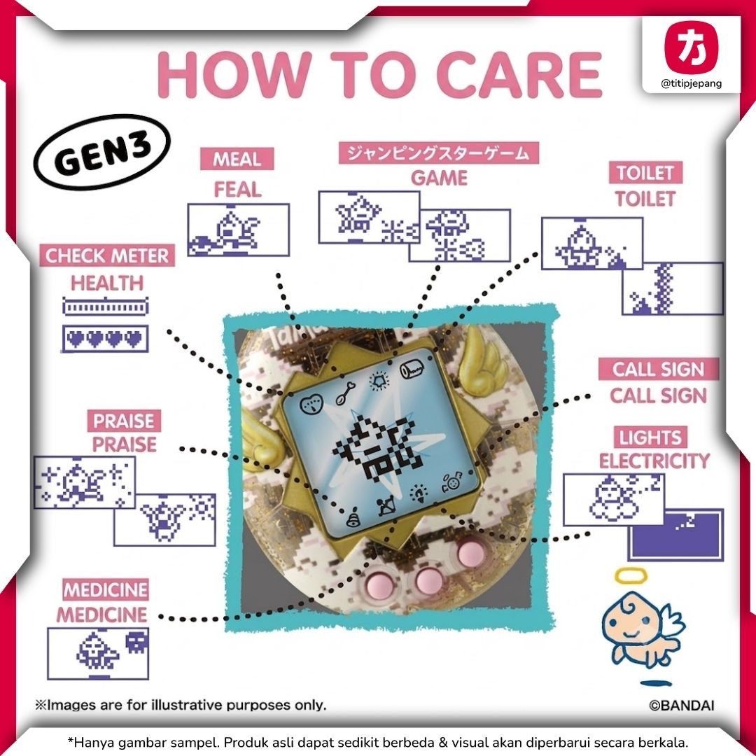 Bandai Tamagotchi Angel Carousel Gen3 Cute Design Virtual Pet
