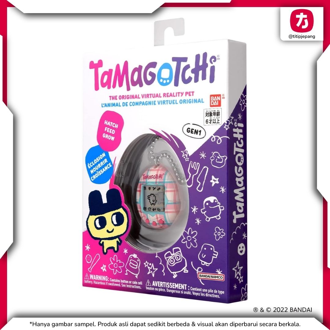 Bandai Tamagotchi Plaid dengan Desain Kotak Klasik yang Ikonik dan Stylish