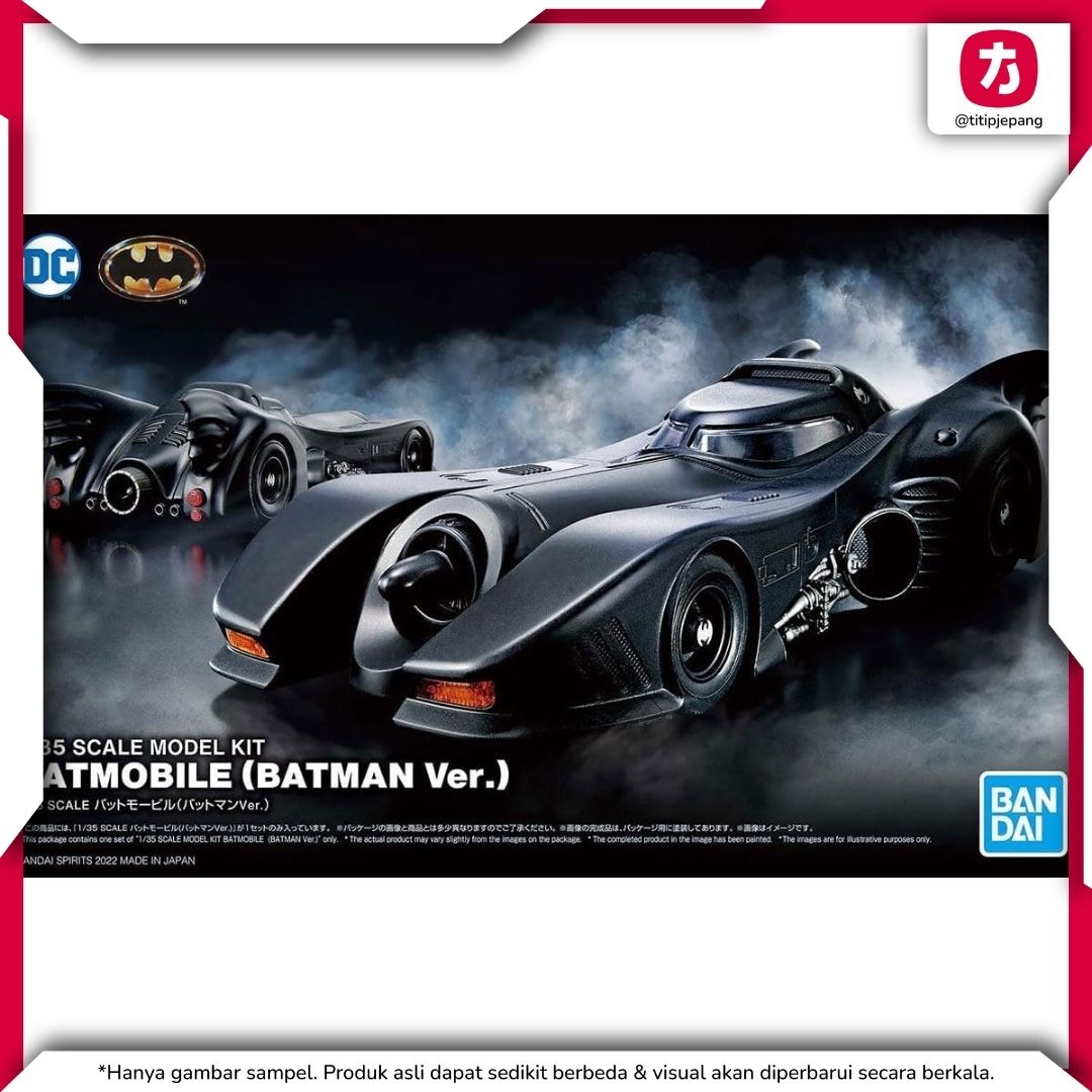 MODEL KIT BATMOBILE 1/35 Bandai Batman Versi Film 1989 dengan Detail Presisi