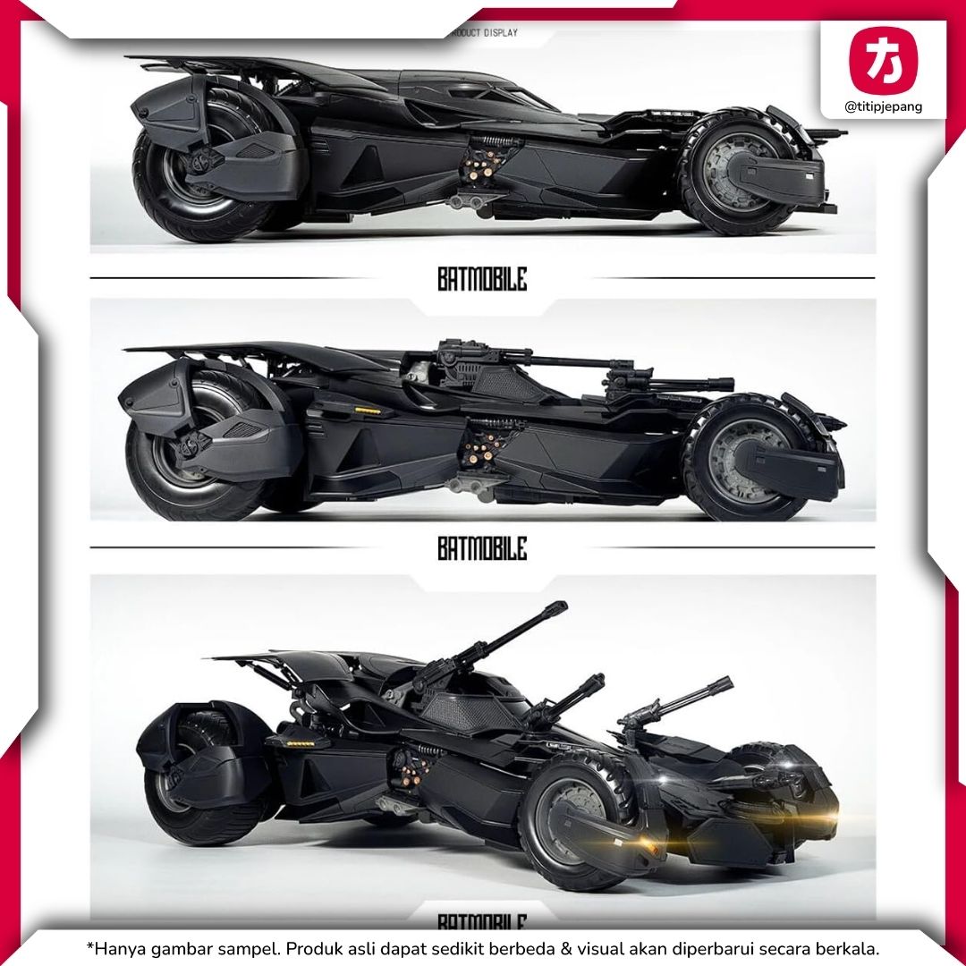 HiPlay Joy Toy Company Batmobile Model Kit untuk Koleksi Kendaraan Ikonik