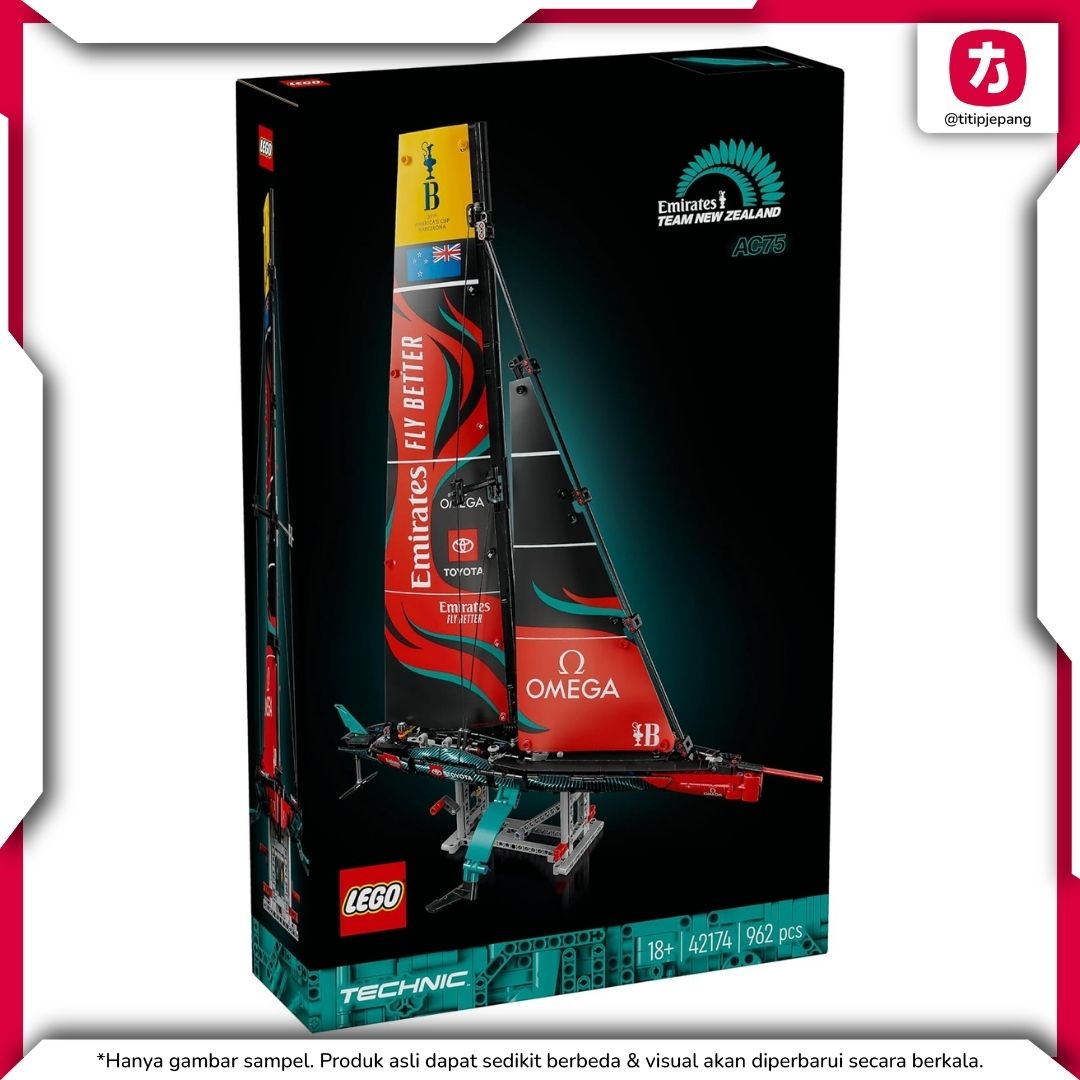 LEGO Technic Emirates AC75 Yacht, Model Kapal Balap untuk Koleksi dan Display