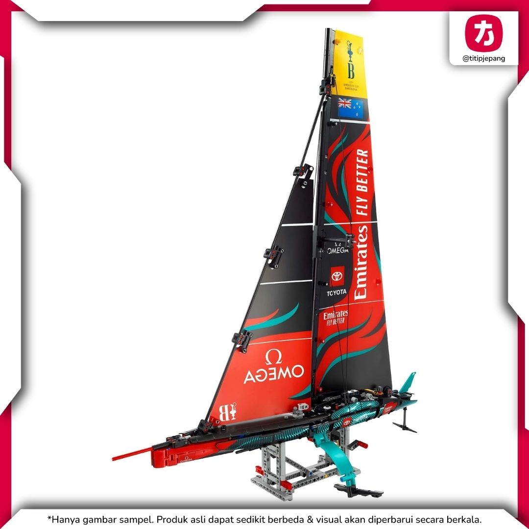 LEGO Technic Emirates AC75 Yacht, Model Kapal Balap untuk Koleksi dan Display