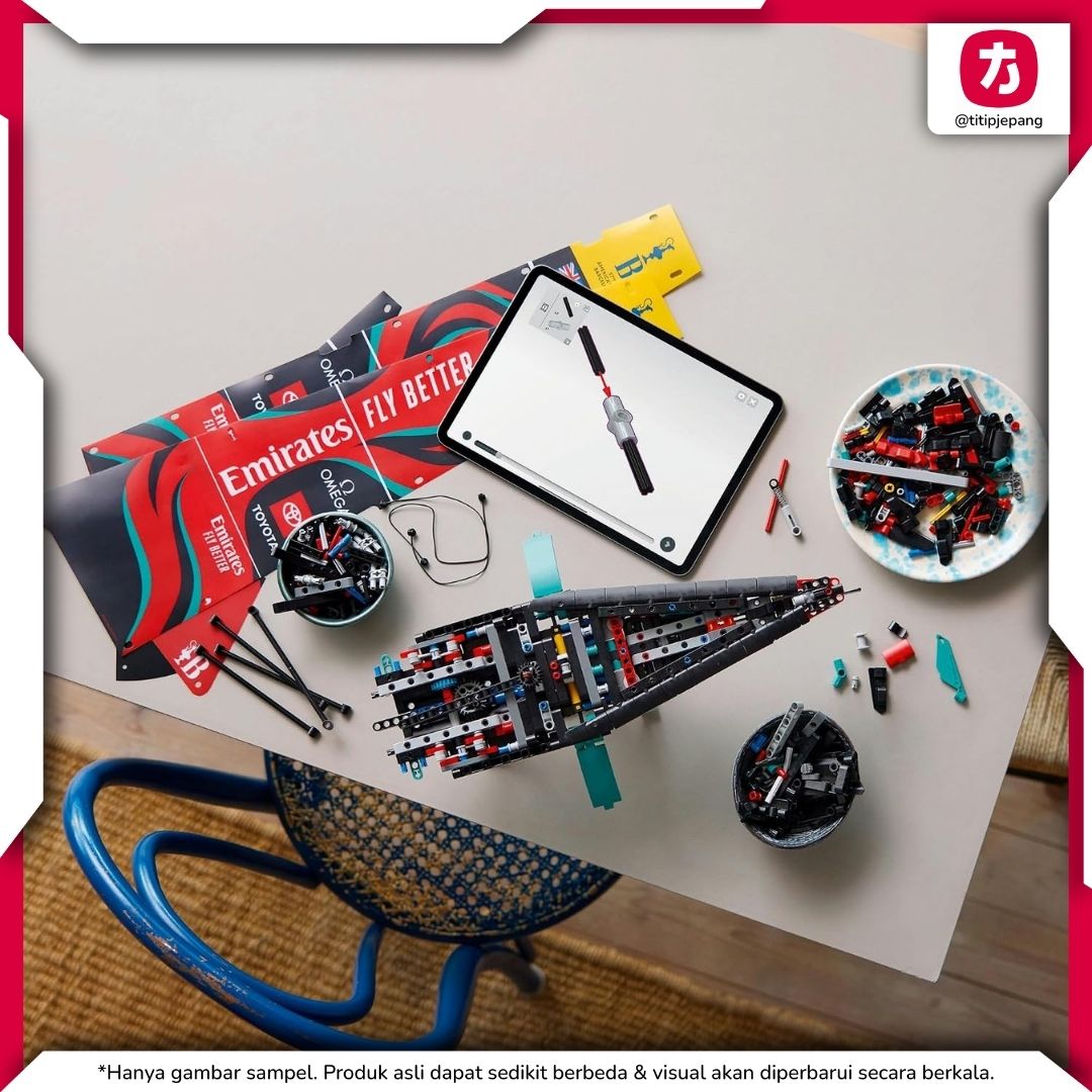LEGO Technic Emirates AC75 Yacht, Model Kapal Balap untuk Koleksi dan Display