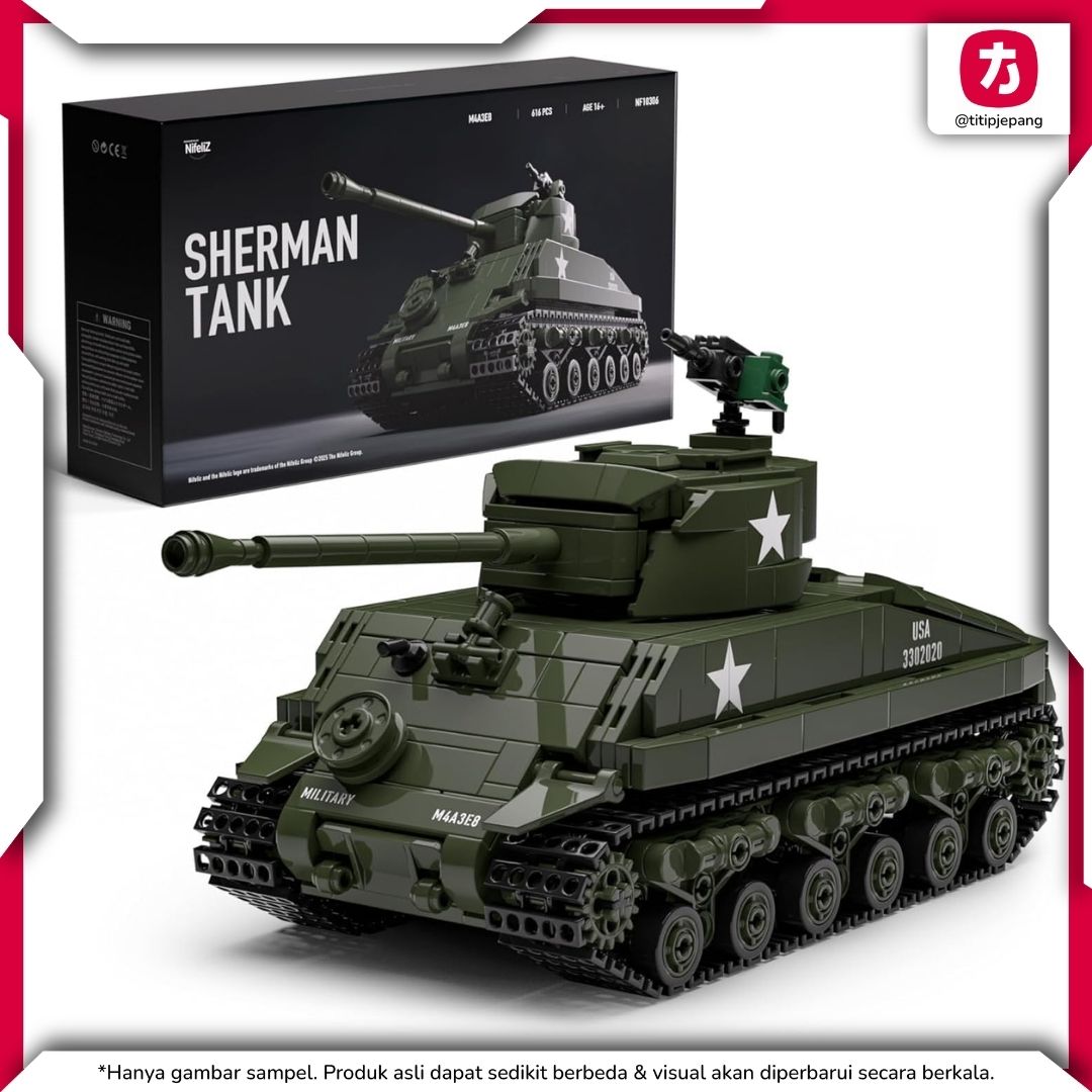 Nifeliz M4A3E8 Tank Block, Model Sherman Detail untuk Koleksi Militer Nifeliz M4A3E8 Tank Block, Model Sherman Detail untuk Koleksi Militer