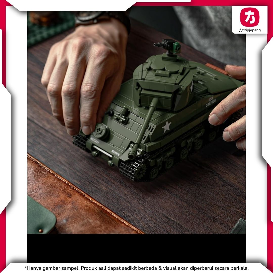 Nifeliz M4A3E8 Tank Block, Model Sherman Detail untuk Koleksi Militer