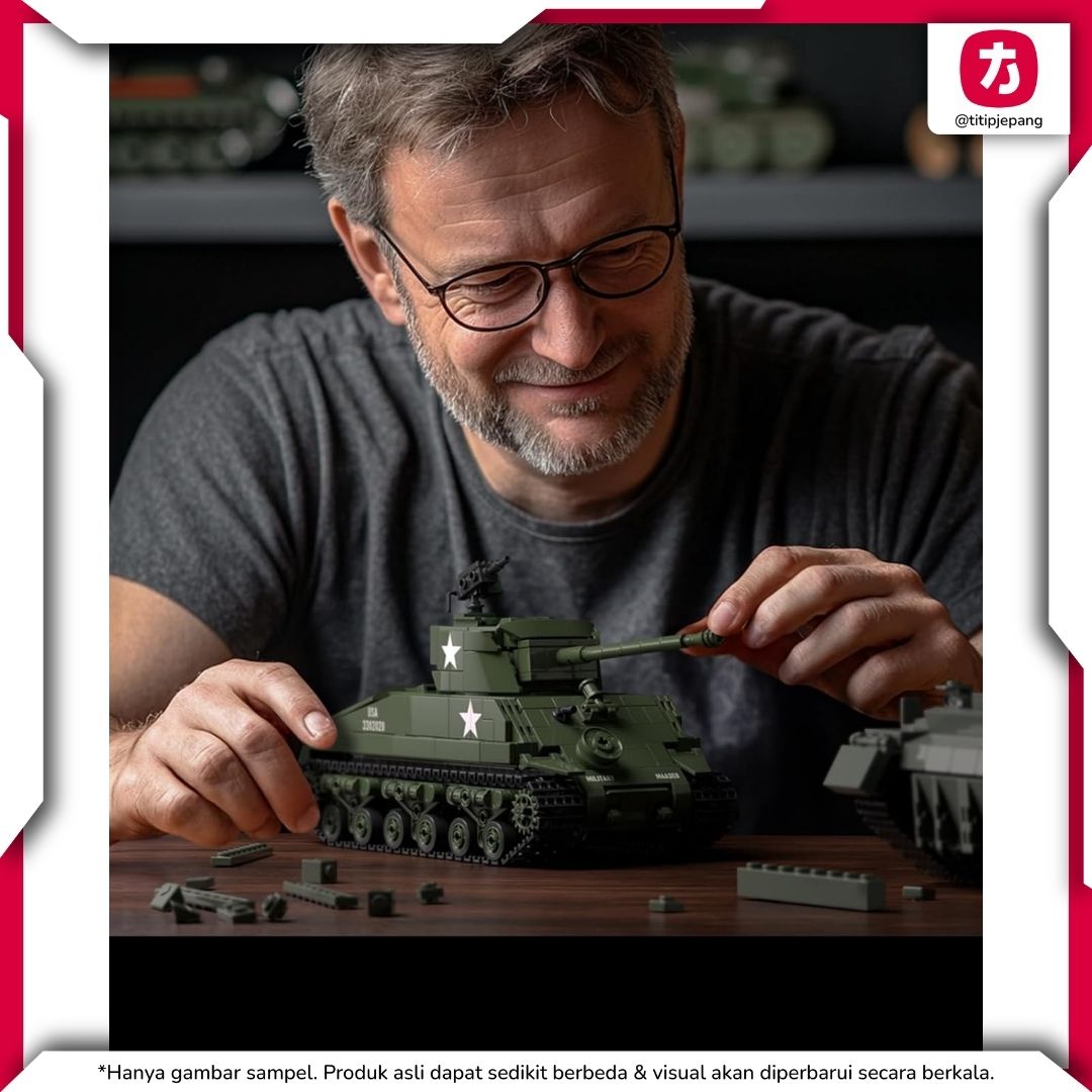 Nifeliz M4A3E8 Tank Block, Model Sherman Detail untuk Koleksi Militer Nifeliz M4A3E8 Tank Block, Model Sherman Detail untuk Koleksi Militer
