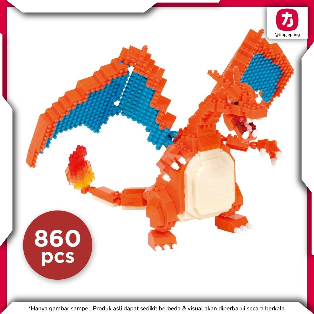 Nanoblock Monster Charizard DX NBPM 080 Deluxe Pokémon untuk Koleksi