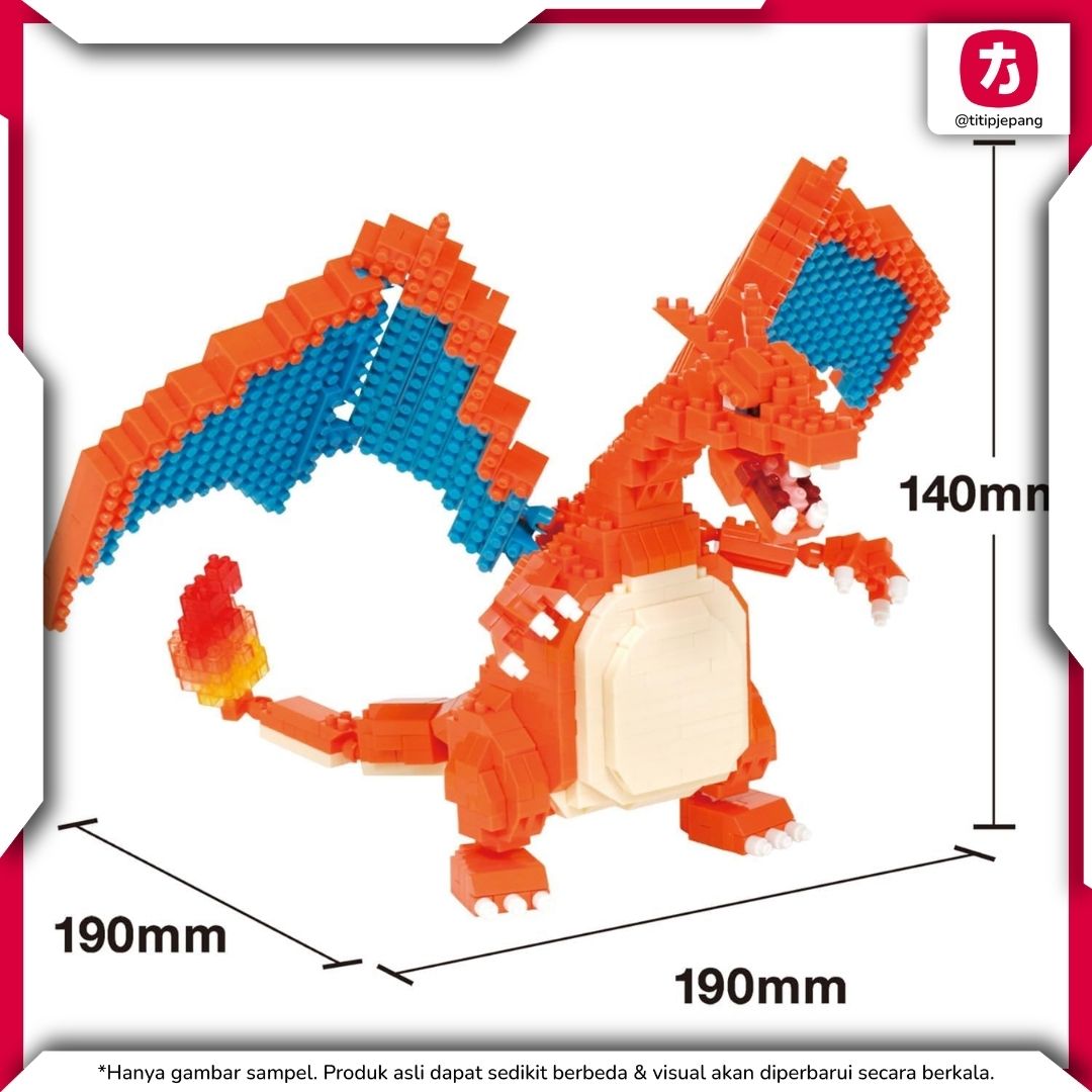 Nanoblock Monster Charizard DX NBPM 080 Deluxe Pokémon untuk Koleksi Nanoblock Monster Charizard DX NBPM 080 Deluxe Pokémon untuk Koleksi