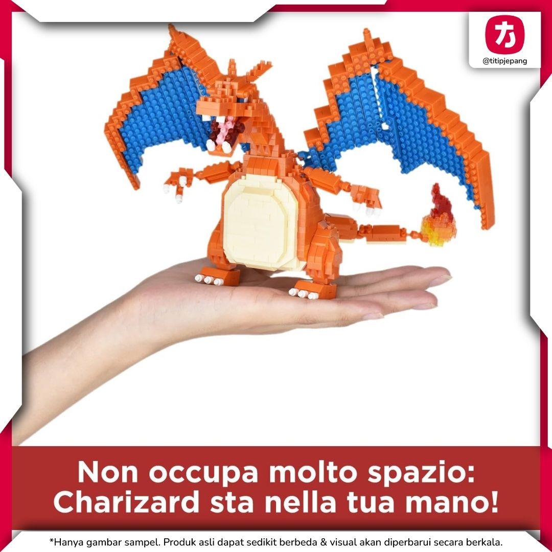 Nanoblock Monster Charizard DX NBPM 080 Deluxe Pokémon untuk Koleksi