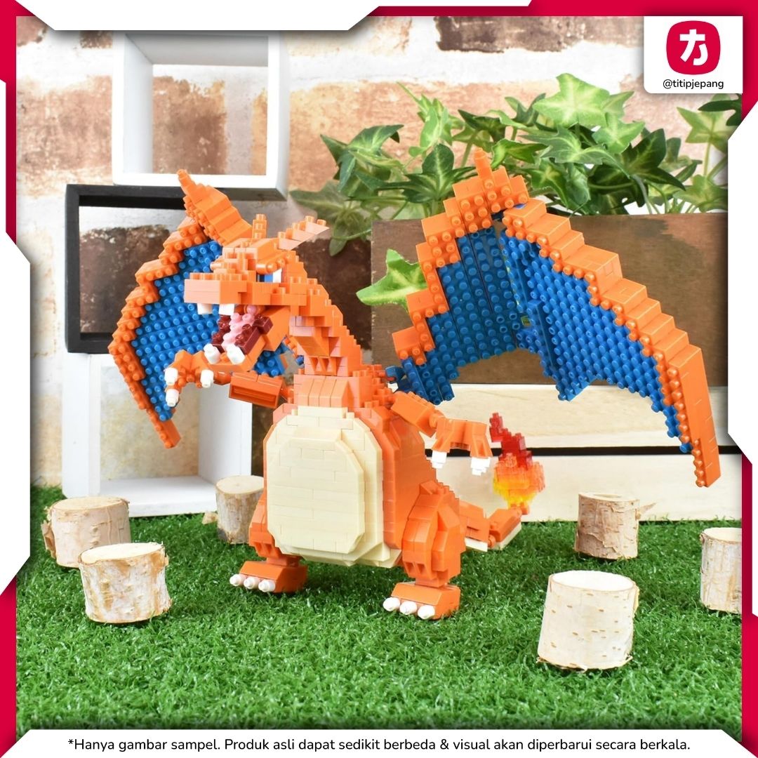Nanoblock Monster Charizard DX NBPM 080 Deluxe Pokémon untuk Koleksi