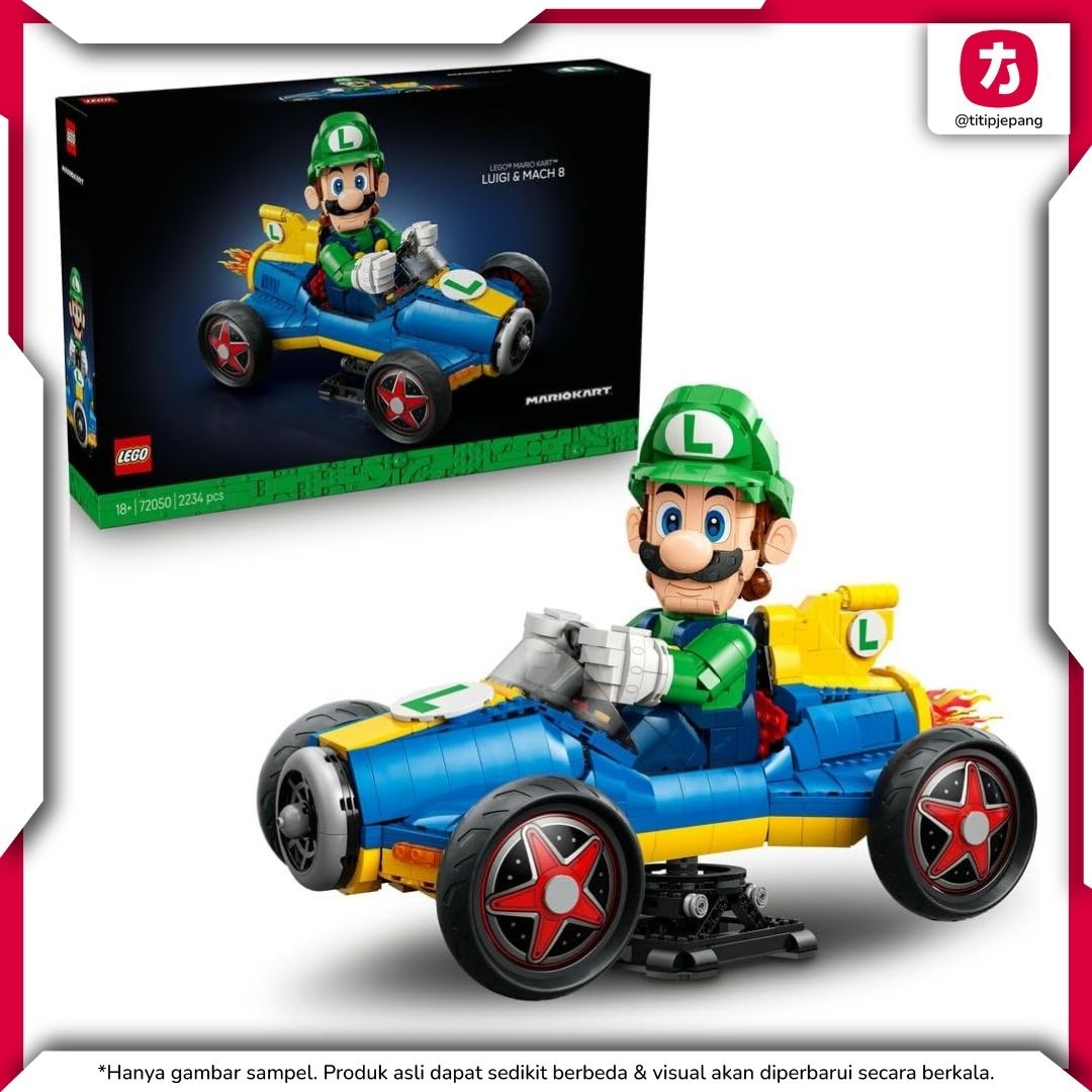 LEGO Mario Kart Luigi Mach 8 set 72050 Display Keren untuk Kolektor LEGO Mario Kart Luigi Mach 8 set 72050 Display Keren untuk Kolektor