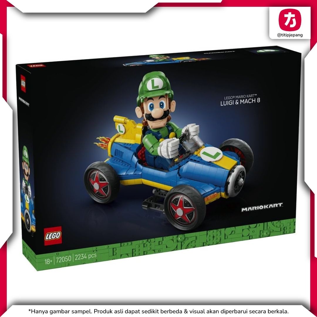 LEGO Mario Kart Luigi Mach 8 set 72050 Display Keren untuk Kolektor