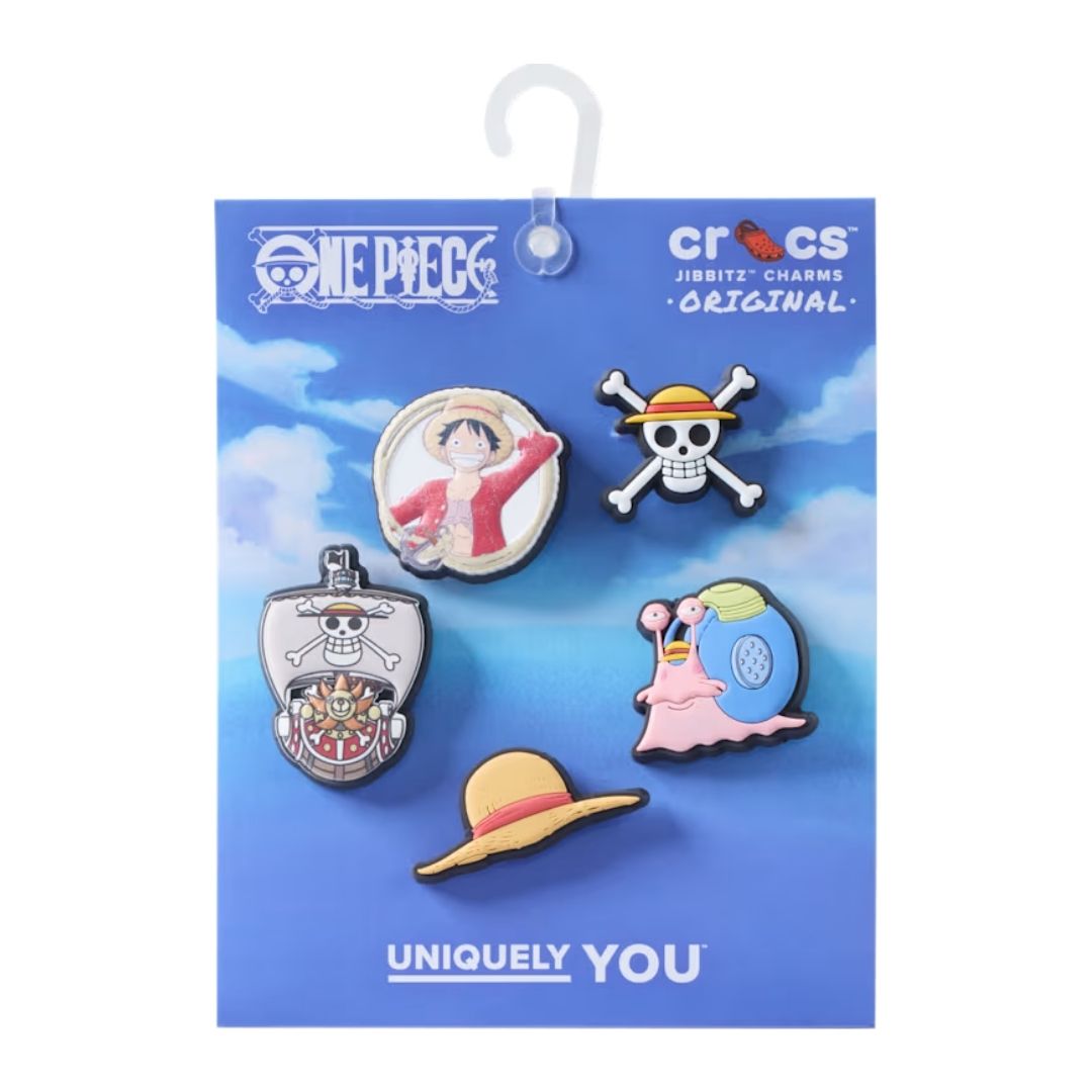 Jibbitz ONE PIECE Luffy 5-Pack untuk Dekorasi Sandal dan Aksesori Unik