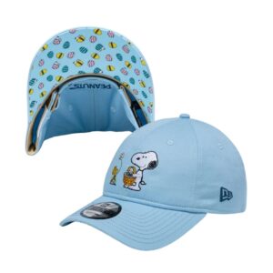 Topi Snoopy 9TWENTY PEANUTS Paskah Woodstock Glacial Blue Unisex Gaya Santai