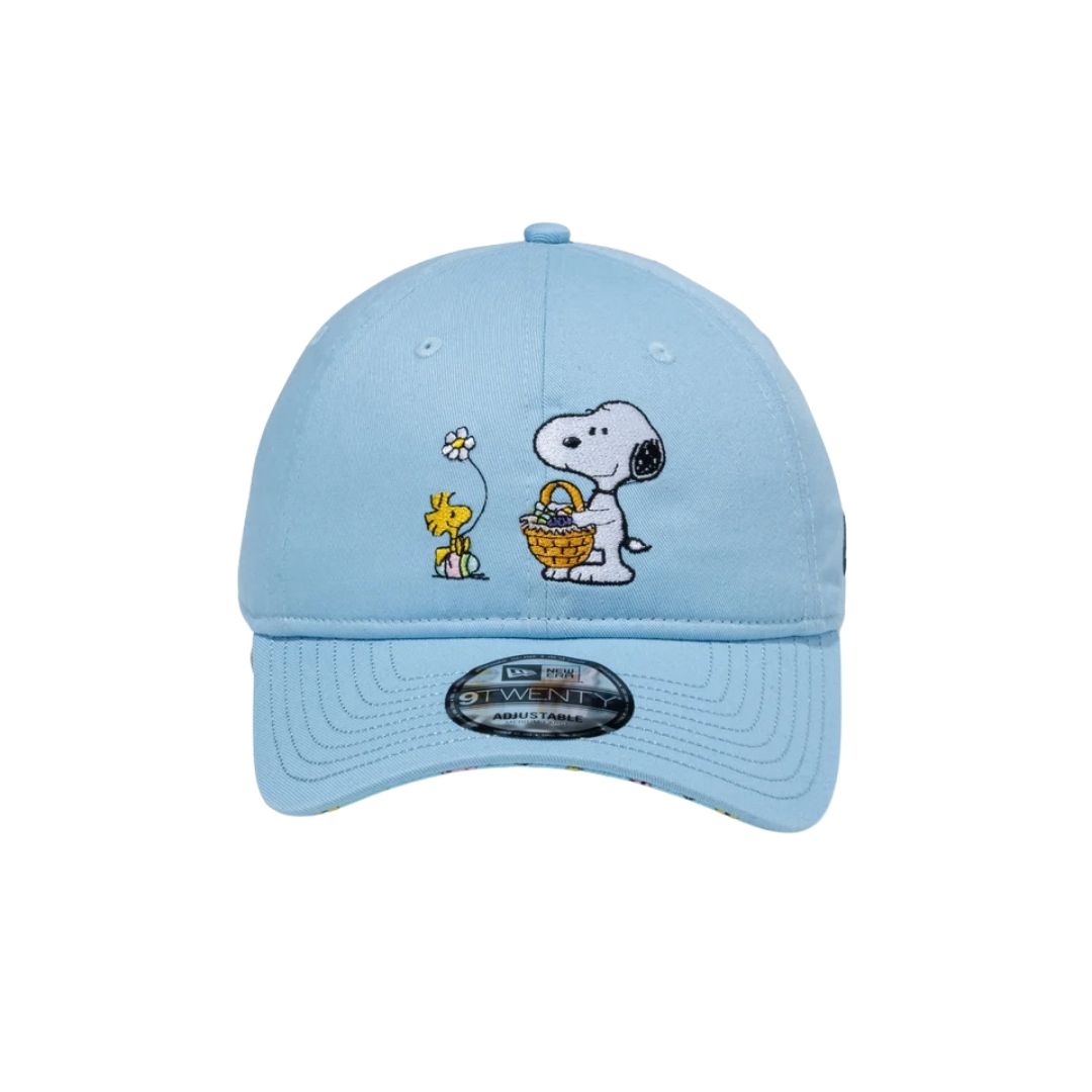 Topi Snoopy 9TWENTY PEANUTS Paskah Woodstock Glacial Blue Unisex untuk Gaya Santai