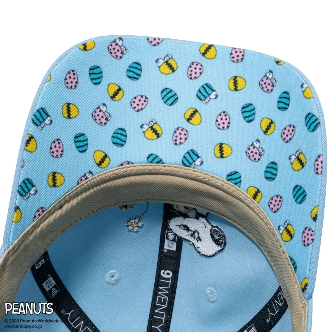 Topi Snoopy 9TWENTY PEANUTS Paskah Woodstock Glacial Blue Unisex untuk Gaya Santai