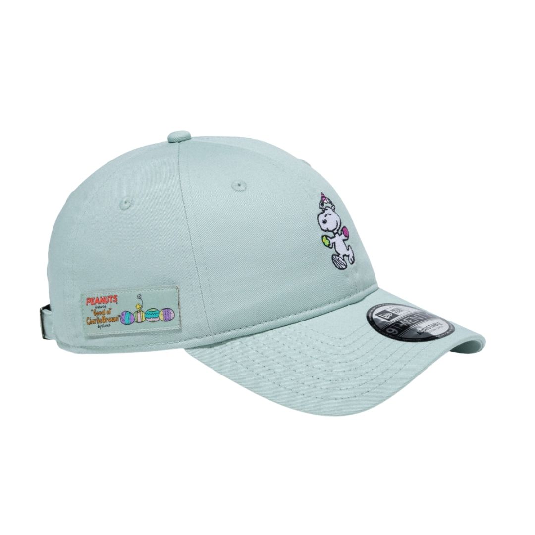 Topi Snoopy 9TWENTY PEANUTS Paskah Fresh Mint dengan Easy Snap Unisex Kasual