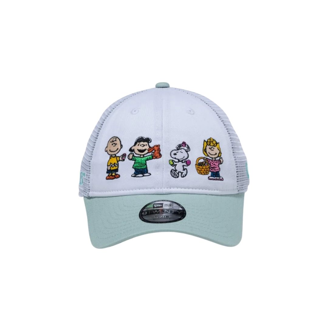 Topi Snoopy Kids 9TWENTY Tracker PEANUTS Paskah White Fresh Mint 52–55.8cm