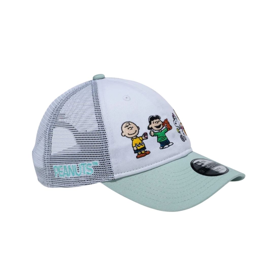 Topi Snoopy Kids 9TWENTY Tracker PEANUTS Paskah White Fresh Mint 52–55.8cm