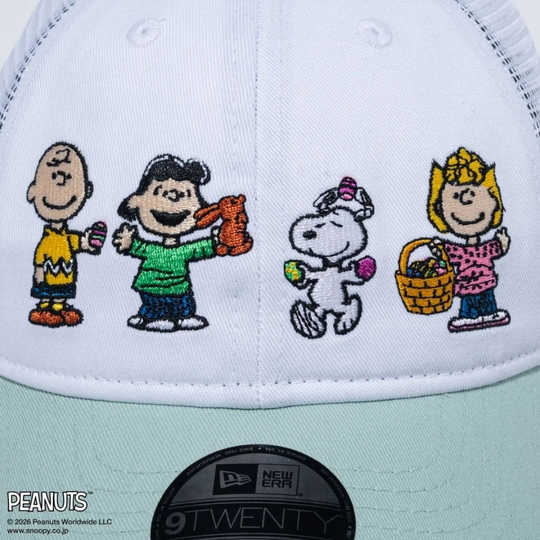 Topi Snoopy Kids 9TWENTY Tracker PEANUTS Paskah White Fresh Mint 52–55.8cm