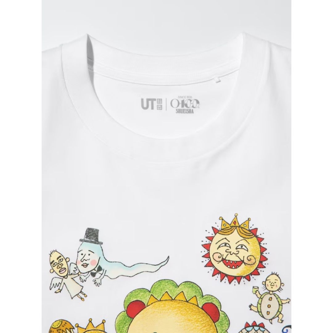 Kaos Uniqlo Coji-Coji White Manga UT Shueisha 100th Anniversary Kaos Uniqlo Coji-Coji White Manga UT Shueisha 100th Anniversary