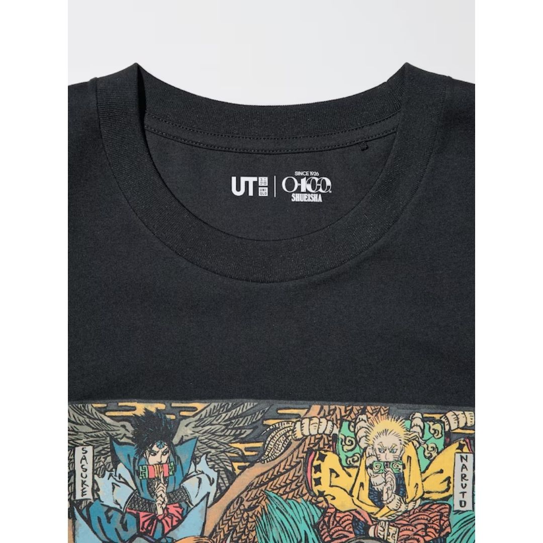 Kaos Uniqlo Naruto Ukiyo-e Black Manga UT Shueisha Anniversary 