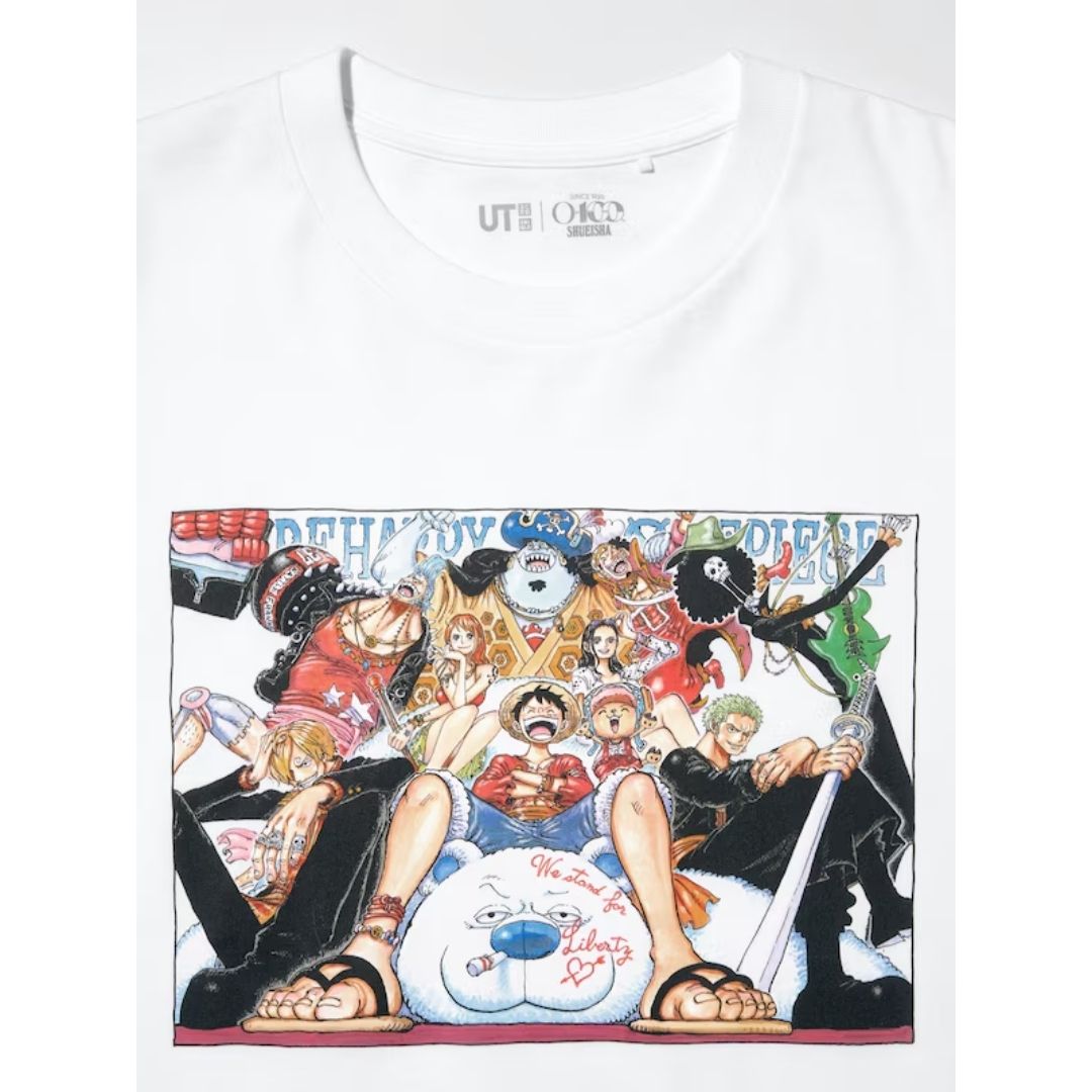 Kaos Uniqlo One Piece Group White Manga UT Shueisha Edition Kaos Uniqlo One Piece Group White Manga UT Shueisha Edition