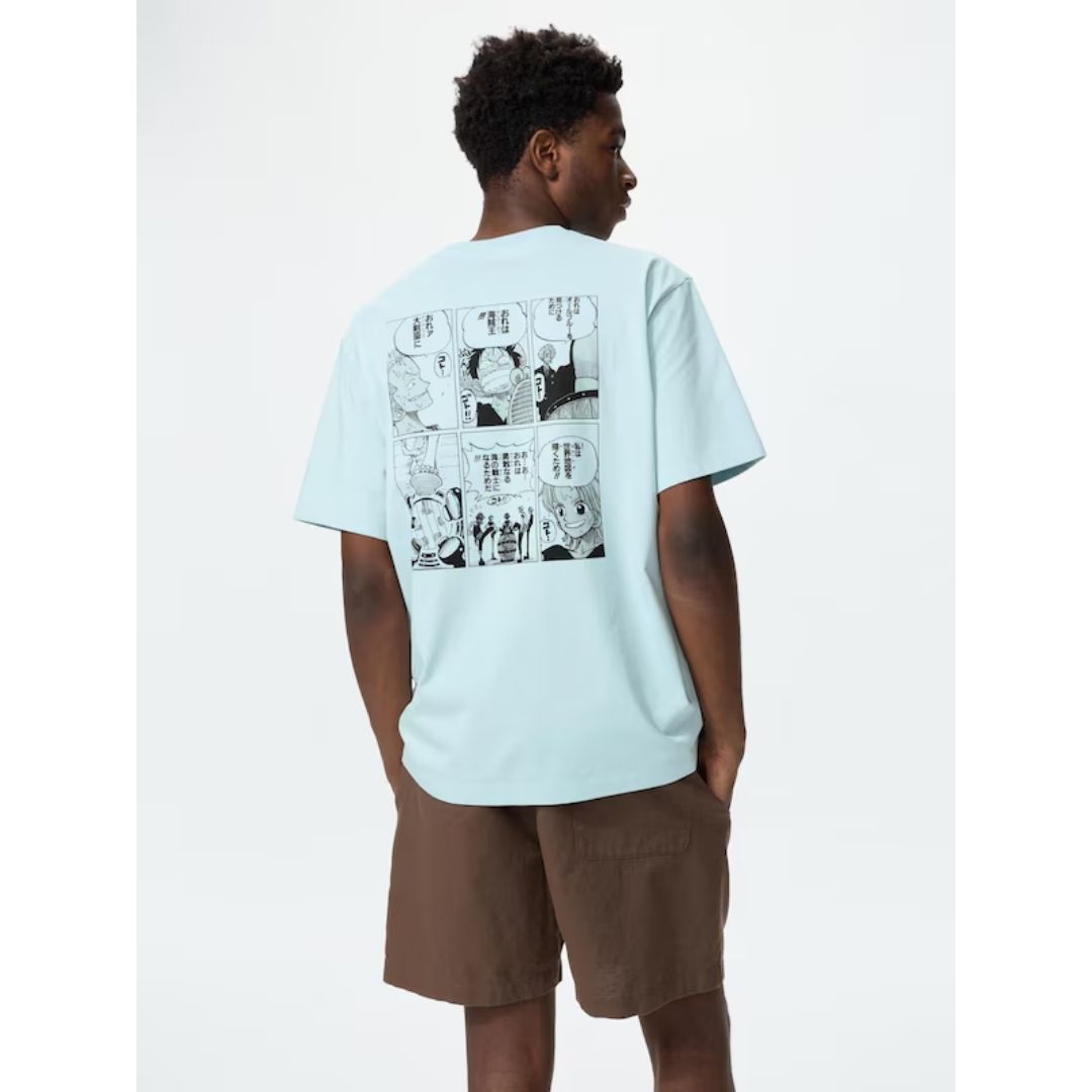 Kaos Uniqlo One Piece Grand Line Blue Manga UT Edition