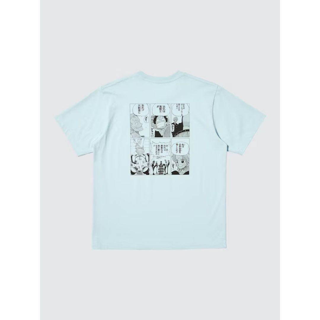 Kaos Uniqlo One Piece Grand Line Blue Manga UT Edition